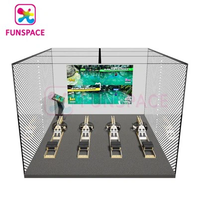 ผู้เล่น 4 คนพายเล่นเกมโปรเจ็กเตอร์แบบโต้ตอบแบบอินเทอร์แอคทีฟ